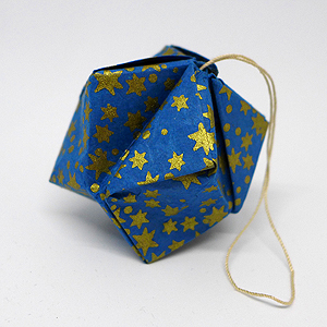 Gold Stars - blue crystal decoration